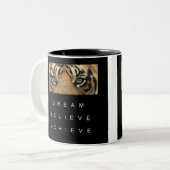 Motivierend Zitat von Tiger Eye Schwarzweiß Zweifarbige Tasse (Vorderseite Links)