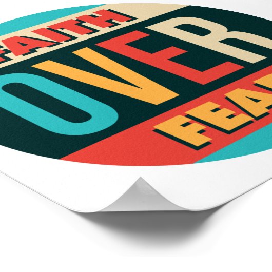 Motivierend Zitat zum Glauben über Angst Poster (Ecke)