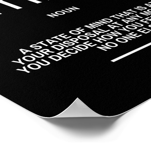 Motivierend Zitat zum Glück Poster (Ecke)