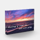 Motivierend Zitat zum Sonnenuntergang Fotoblock (Links)