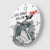 Motivierend Zitat zum Träumen Große Wanduhr (Winkel)