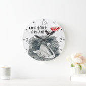 Motivierend Zitat zum Träumen Große Wanduhr (Zuhause)