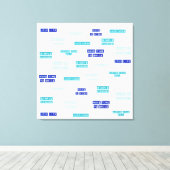 Motivierend Zitate aus blauem, weißem Text Leinwanddruck (Insitu (Holzboden))