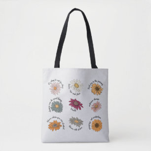 Motivierend Zitate Blumenblüte Blume Multicolor Bl Tasche
