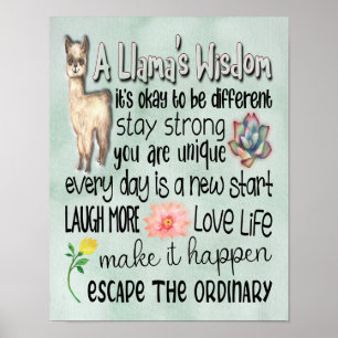 Motivierend Zitate eines Lamas - 11x14 Poster