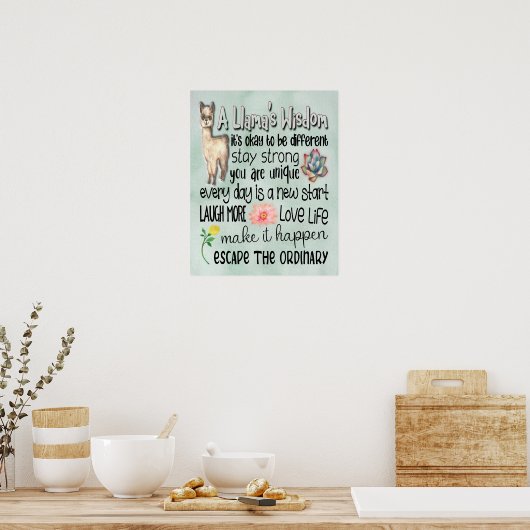 Motivierend Zitate eines Lamas - 16x20 Poster (Küche)