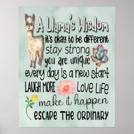 Motivierend Zitate eines Lamas - 16x20 Poster