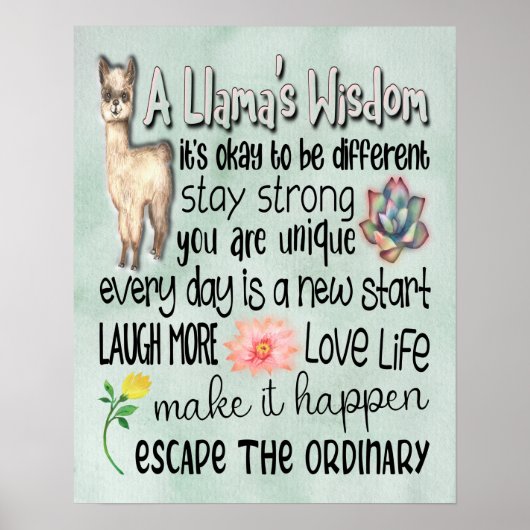 Motivierend Zitate eines Lamas - 16x20 Poster (Vorne)