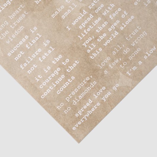 Motivierend Zitate für Schreibmaschinen für Zeitsc Seidenpapier (Ausschnitt)