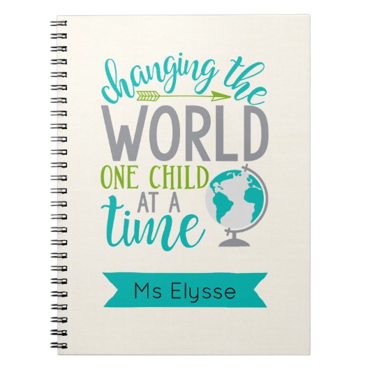 Motivierend Zitate-Linen-Notebook für Lehrer Notizblock (Vorderseite)