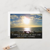 Motivierend Zitatlicht am Tunnelende Karte (Vorderseite/Rückseite Beispiel)