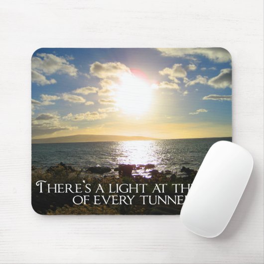 Motivierend Zitatlicht am Tunnelende Mousepad (Mit Mouse)