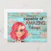 Motivierend Zitatschick Girly Postkarte (Vorne/Hinten)