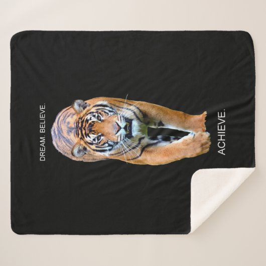 Motivierend Zitatstraum glauben Tiger erreichen Sherpadecke (Vorderseite (Horizontal))