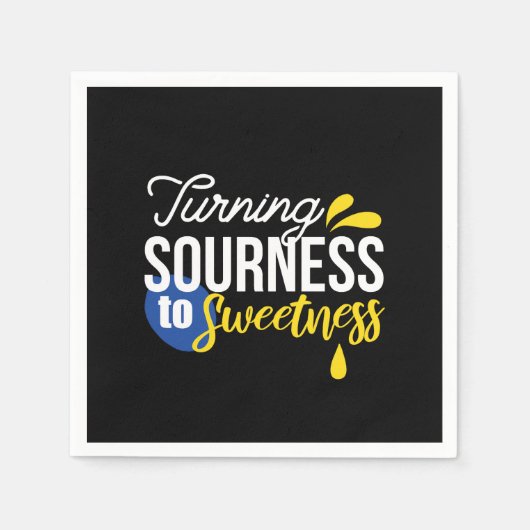 Motivierend Zitronenangebot von sauer bis süß Serviette (Vorderseite)