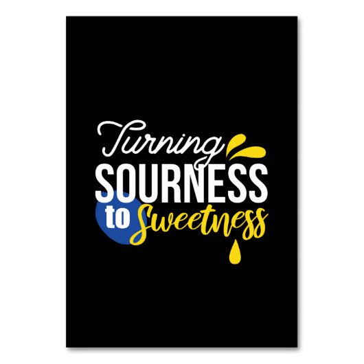 Motivierend Zitronenangebot von sauer bis süß Tischnummer (Vorderseite)