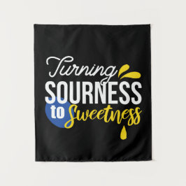 Motivierend Zitronenangebot von sauer bis süß Wandteppich