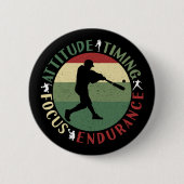 Motivierende Baseball-Mannschaftswerte Button (Vorderseite)