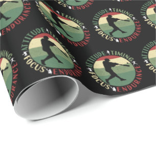 Motivierende Baseball-Mannschaftswerte Geschenkpapier