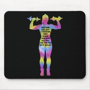 Motivierende Fitness Bodybuilding Gym Gefärbte Kra Mousepad