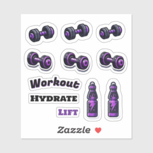 Motivierende Fitness-Workouts Hanteln Aufkleber