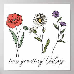 Motivierende Inspiration Florale Handgezeichnete B Poster
