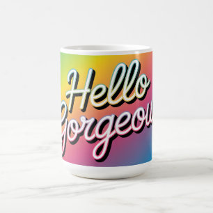 Motivierende Pop-Art: "Hallo Schönheit" Kaffeetasse