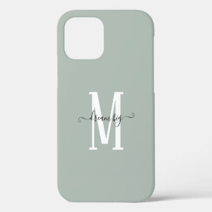 Motivierende Träume große Monogramm-Initiale Salbe iPhone 12 Hülle