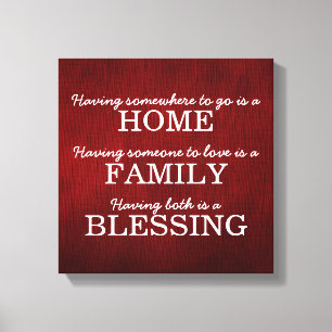Motivierende Typografie-Familien-Zitate Leinwanddruck