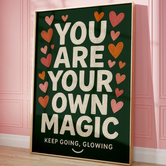 Motivierende Typografie-Wandkunst Poster