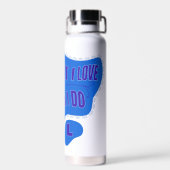 Motivierender blauer Retro-Stern-Stil Trinkflasche (Rückseite)