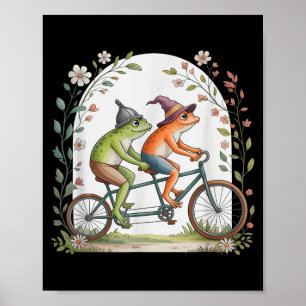 Motivierender Fahrrad-Frosch-Tandemradfahren Poster