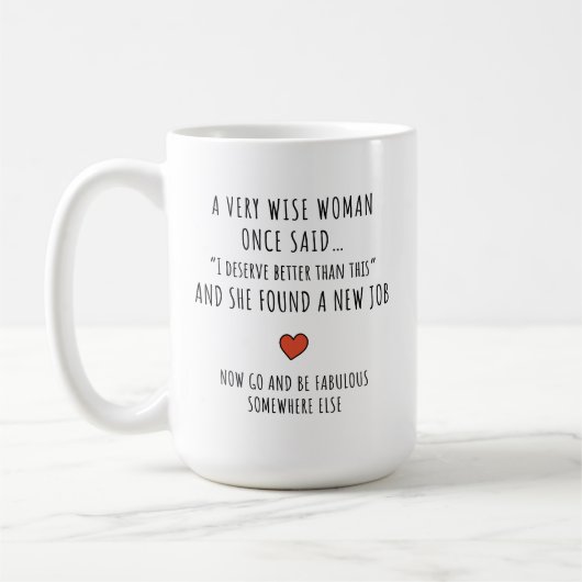 Motivierender Karrierewechsel Kaffeetasse (Links)