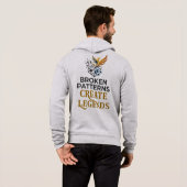 Motivierender Phoenix-Reißverschluss-Pullover Hoodie (Schwarz voll)