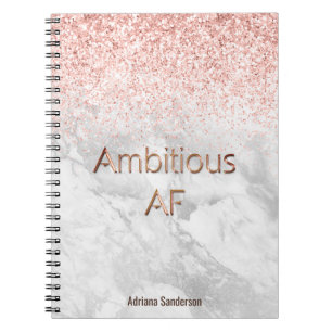 Motivierender Rosa Gold Glitter Personalisiert Notizblock