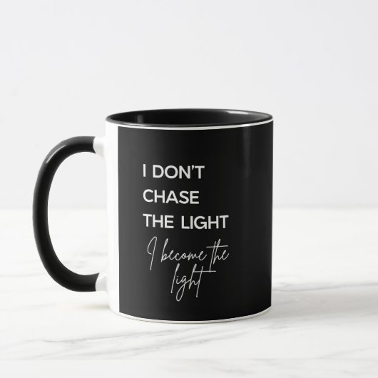 Motivierender Spruch Schwarzer Hintergrund Tasse (Links)