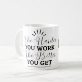 Motivierender Zitat-Kaffeebecher Kaffeetasse (Vorderseite Links)