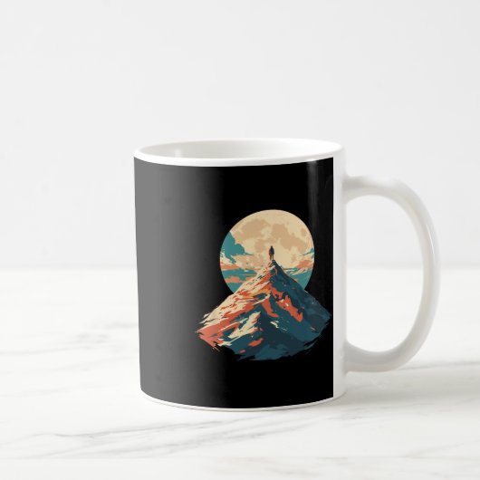 Motivierendes Berggipfel-Kletterdesign - Natur Kaffeetasse (Rechts)