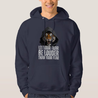 Motivierendes Brüllendes-Tiger-Mut-Zitat Hoodie