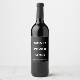 Motivierendes Business-Minimalist Schwarz-Weiß Weinetikett