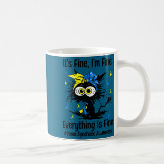 Motivierendes Down-Syndrom-Bewusstseins-Katze T21 Kaffeetasse