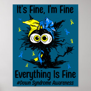 Motivierendes Down-Syndrom-Bewusstseins-Katze T21 Poster