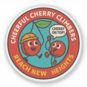 Motivierendes Frucht-Abenteuer-Klettern Aufkleber