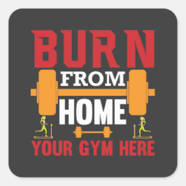 Motivierendes Heimtraining Workout Quadratischer Aufkleber