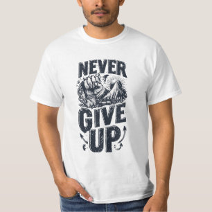 Motivierendes Herren-Gym-Shirt "Niemals aufgeben"  T-Shirt