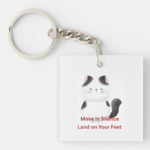 Motivierendes Katzen-Grafik Schlüsselanhänger