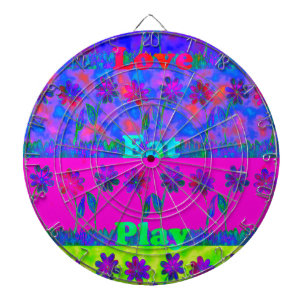 Motivierendes lebendiges "Eat Love & Play"-Kunstpo Dartscheibe
