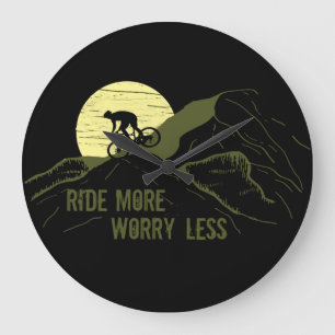 Motivierendes Mountainbike-Zitat - Lustiges Radfah Große Wanduhr