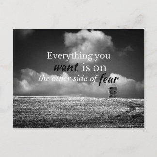 Motivierendes positives Zitat: Alles, was du will. Postkarte