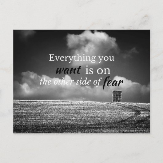 Motivierendes positives Zitat: Alles, was du will. Postkarte (Vorderseite)